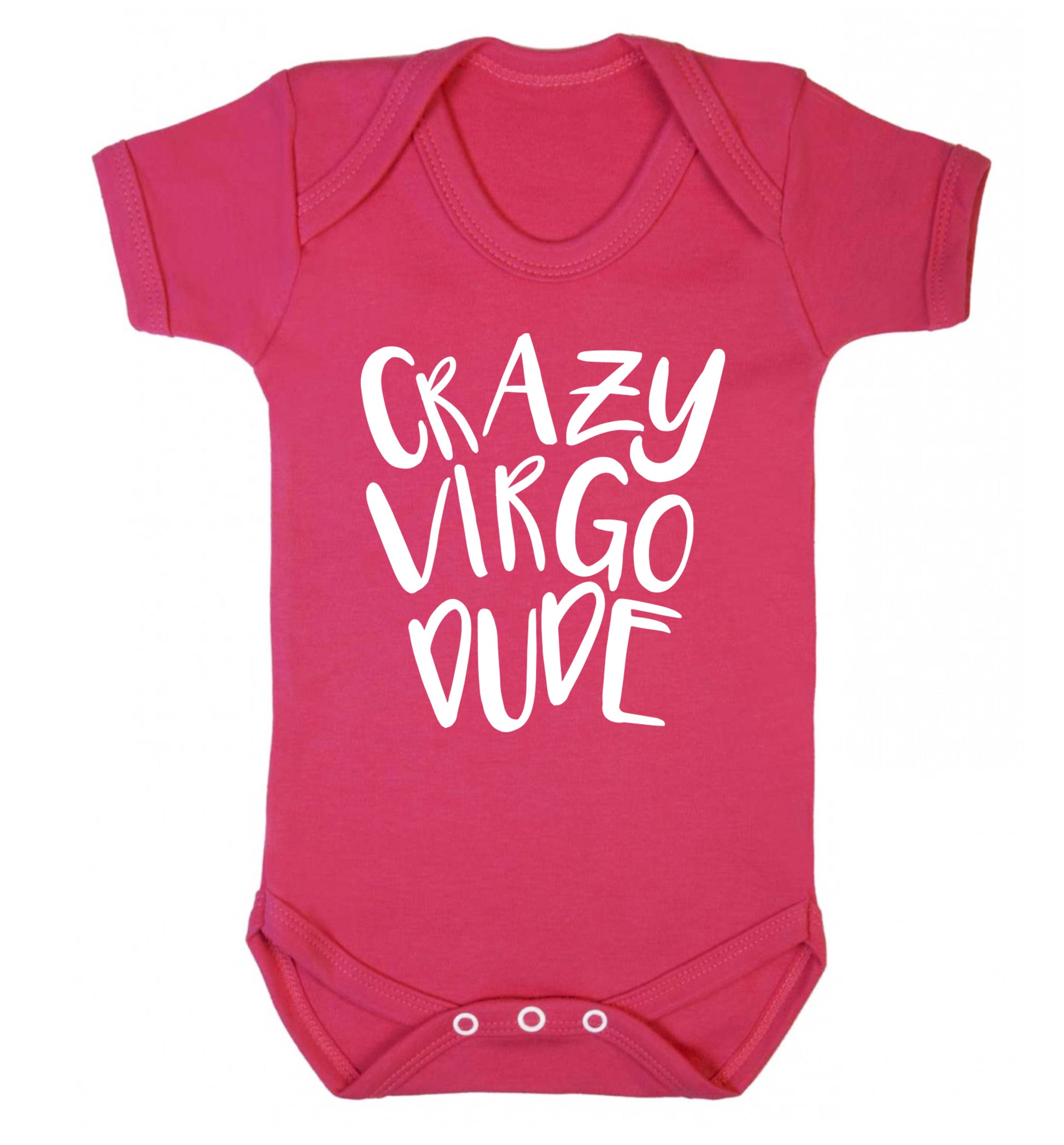 Crazy virgo dude Baby Vest dark pink 18-24 months