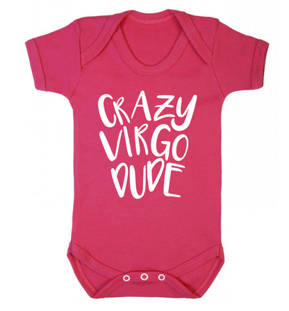 Crazy virgo dude Baby Vest dark pink 18-24 months
