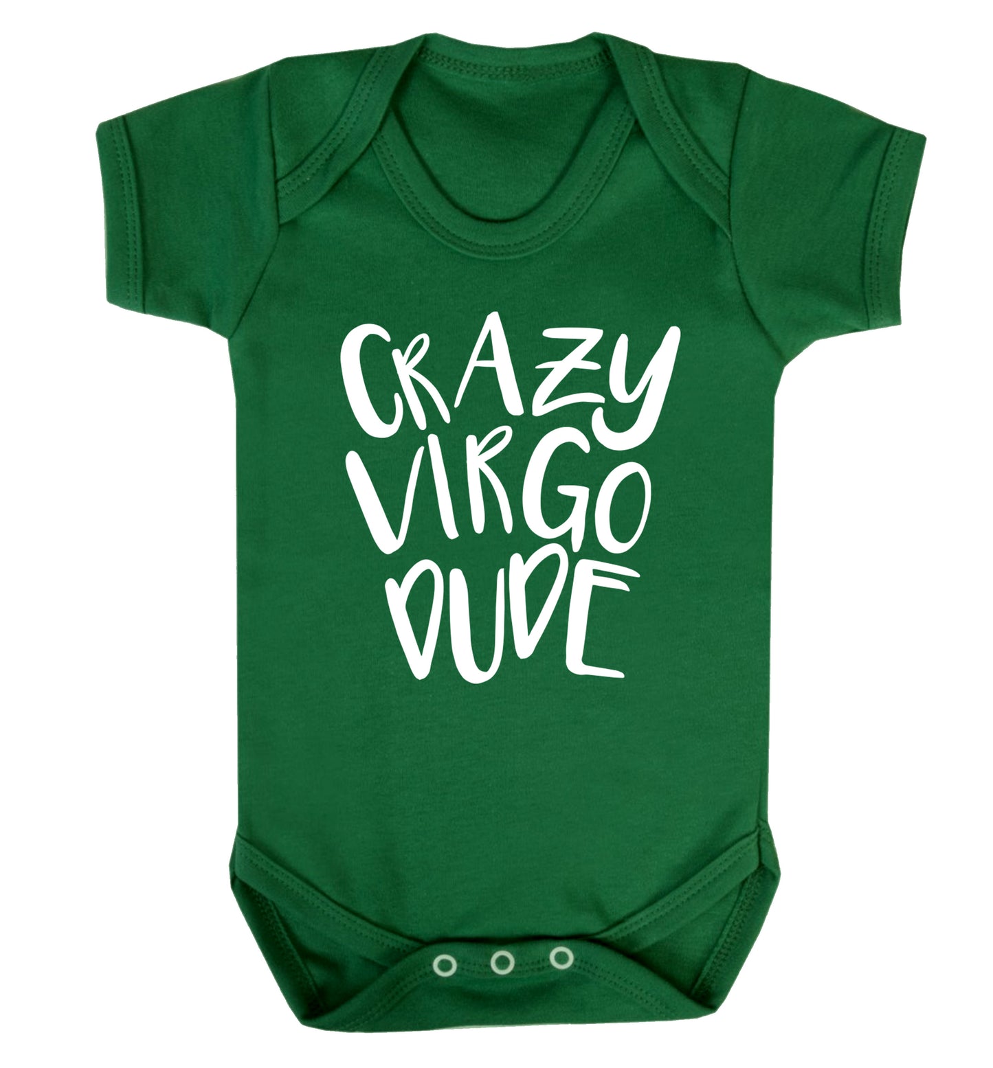 Crazy virgo dude Baby Vest green 18-24 months