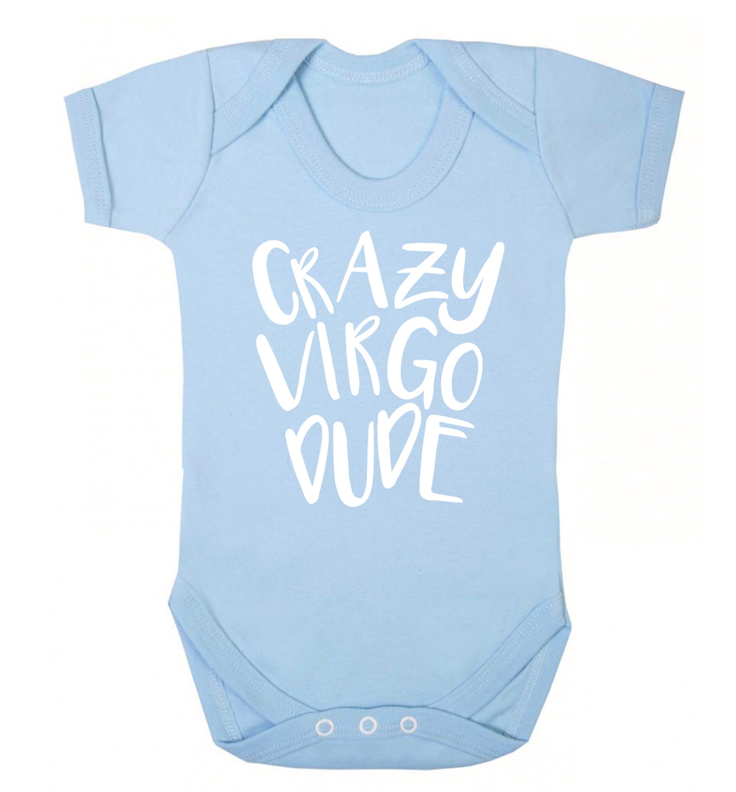 Crazy virgo dude Baby Vest pale blue 18-24 months