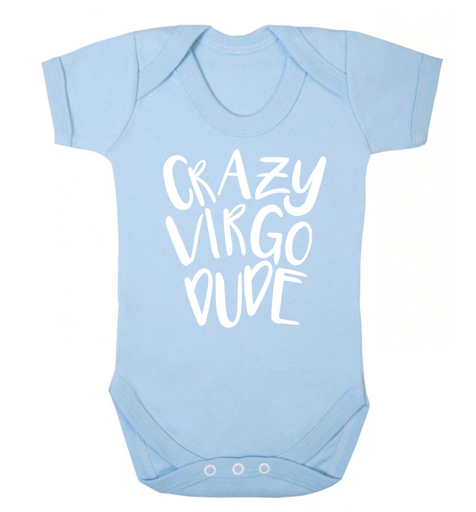 Crazy virgo dude Baby Vest pale blue 18-24 months