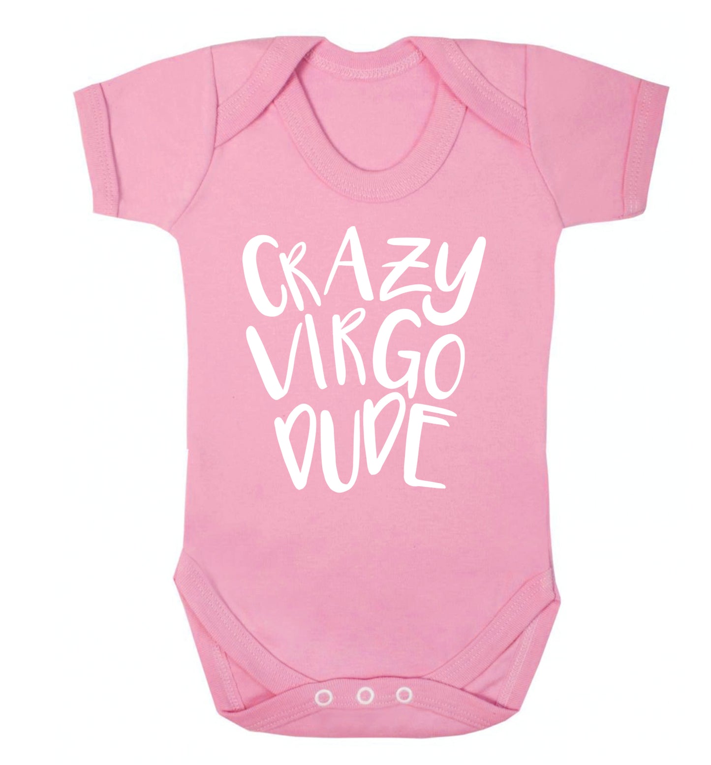Crazy virgo dude Baby Vest pale pink 18-24 months
