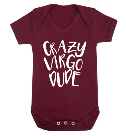 Crazy virgo dude Baby Vest maroon 18-24 months