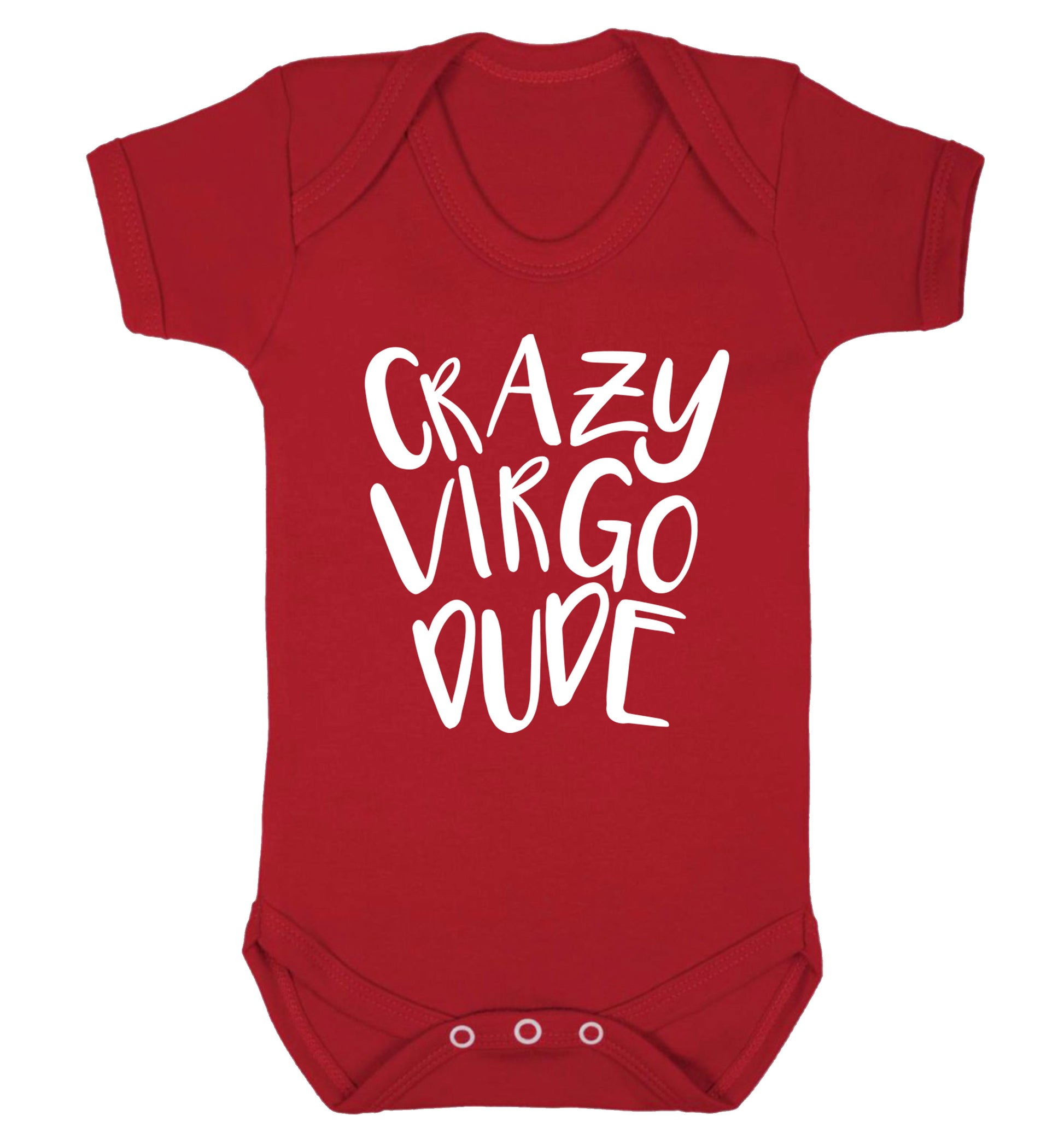 Crazy virgo dude Baby Vest red 18-24 months