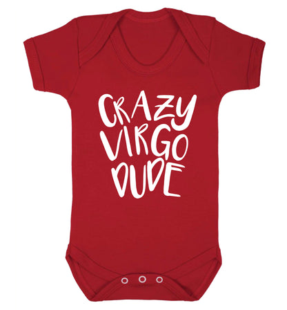 Crazy virgo dude Baby Vest red 18-24 months