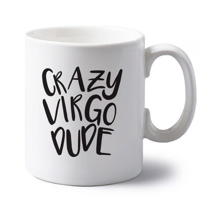 Crazy virgo dude left handed white ceramic mug 