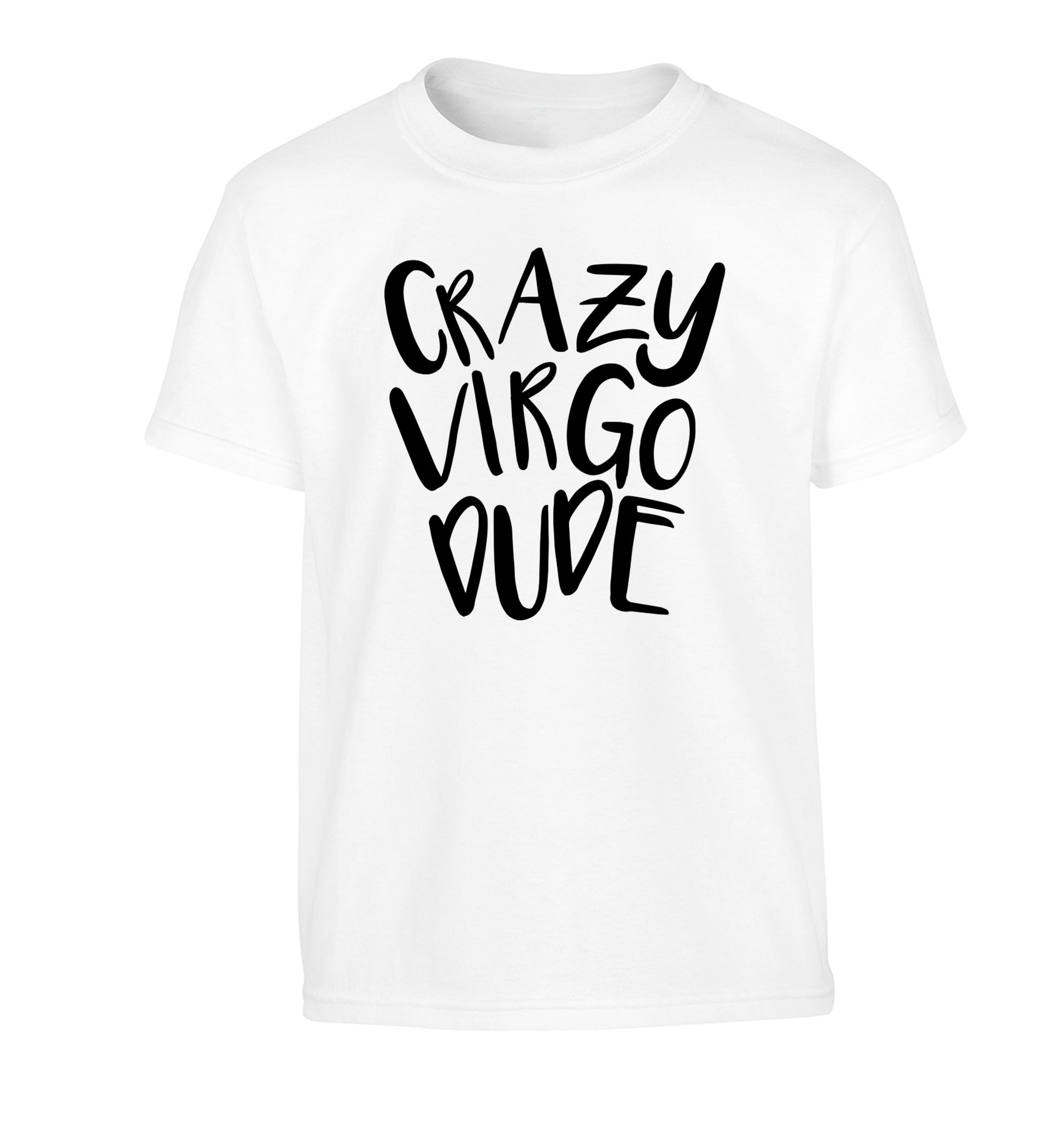 Crazy virgo dude Children's white Tshirt 12-13 Years