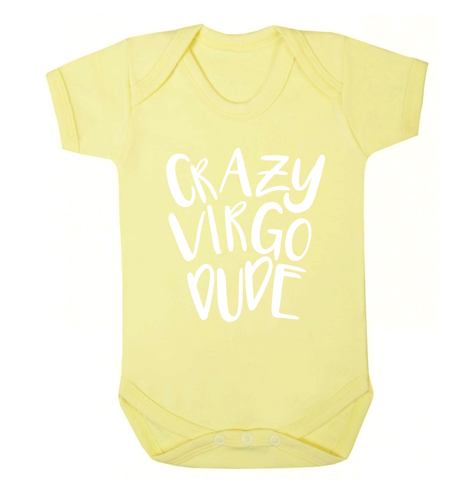 Crazy virgo dude Baby Vest pale yellow 18-24 months