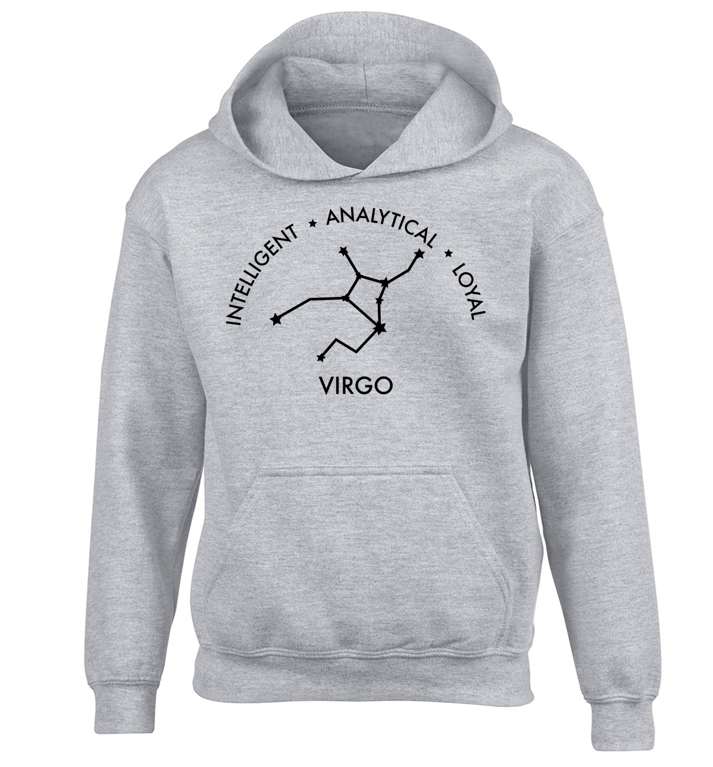 Virgo: Intelligent, Analytical, Loyal children's grey hoodie 12-13 Years