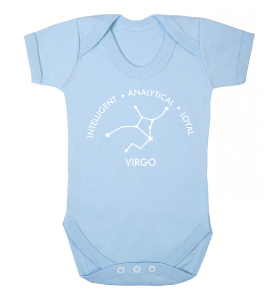Virgo: Intelligent, Analytical, Loyal Baby Vest pale blue 18-24 months