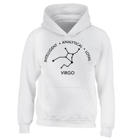 Virgo: Intelligent, Analytical, Loyal children's white hoodie 12-13 Years