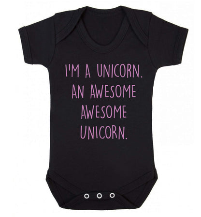 I am a unicorn an awesome awesome unicorn Baby Vest black 18-24 months