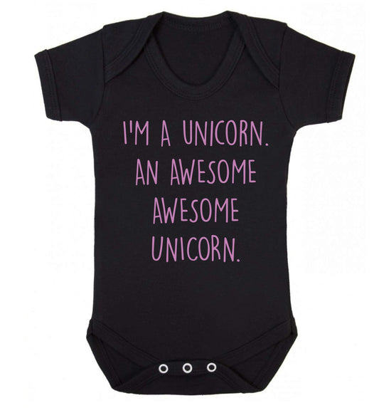 I am a unicorn an awesome awesome unicorn Baby Vest black 18-24 months