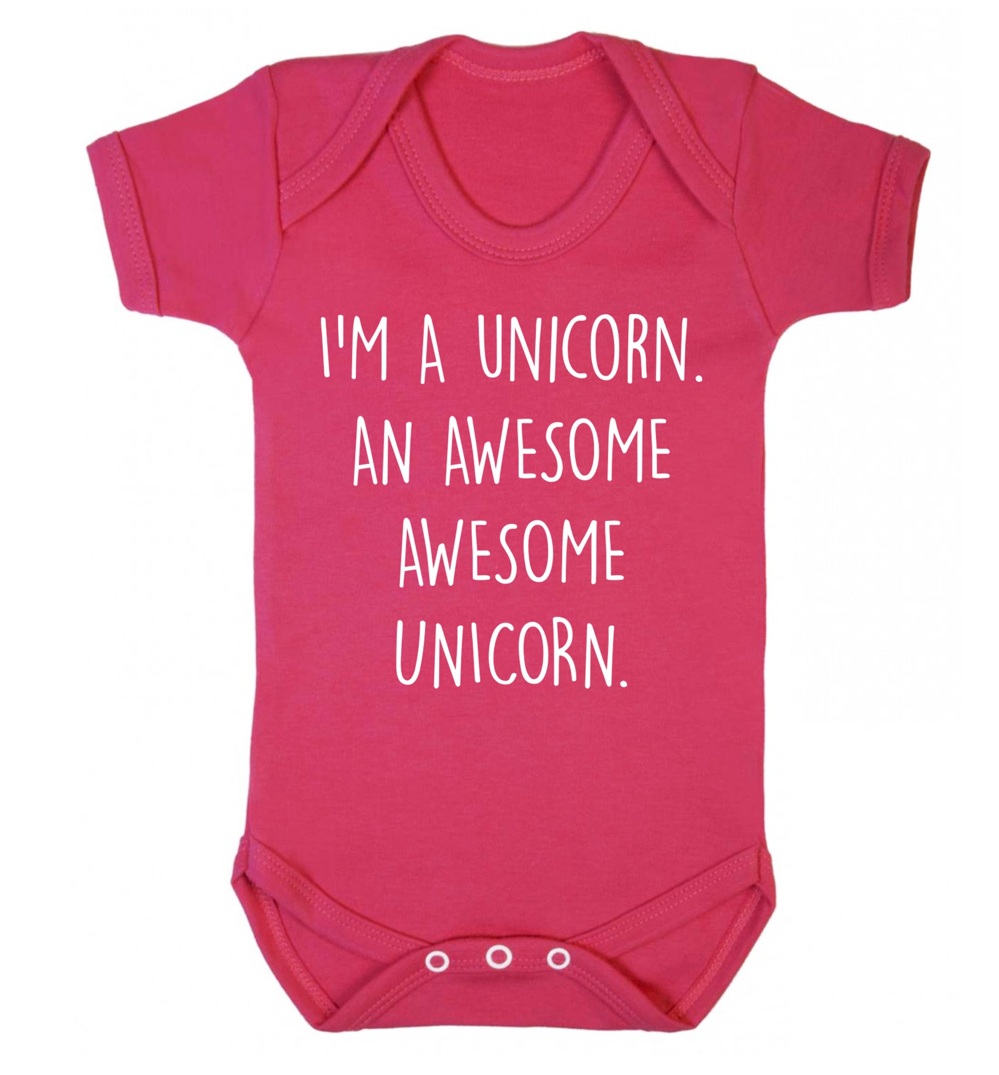 I am a unicorn an awesome awesome unicorn Baby Vest dark pink 18-24 months