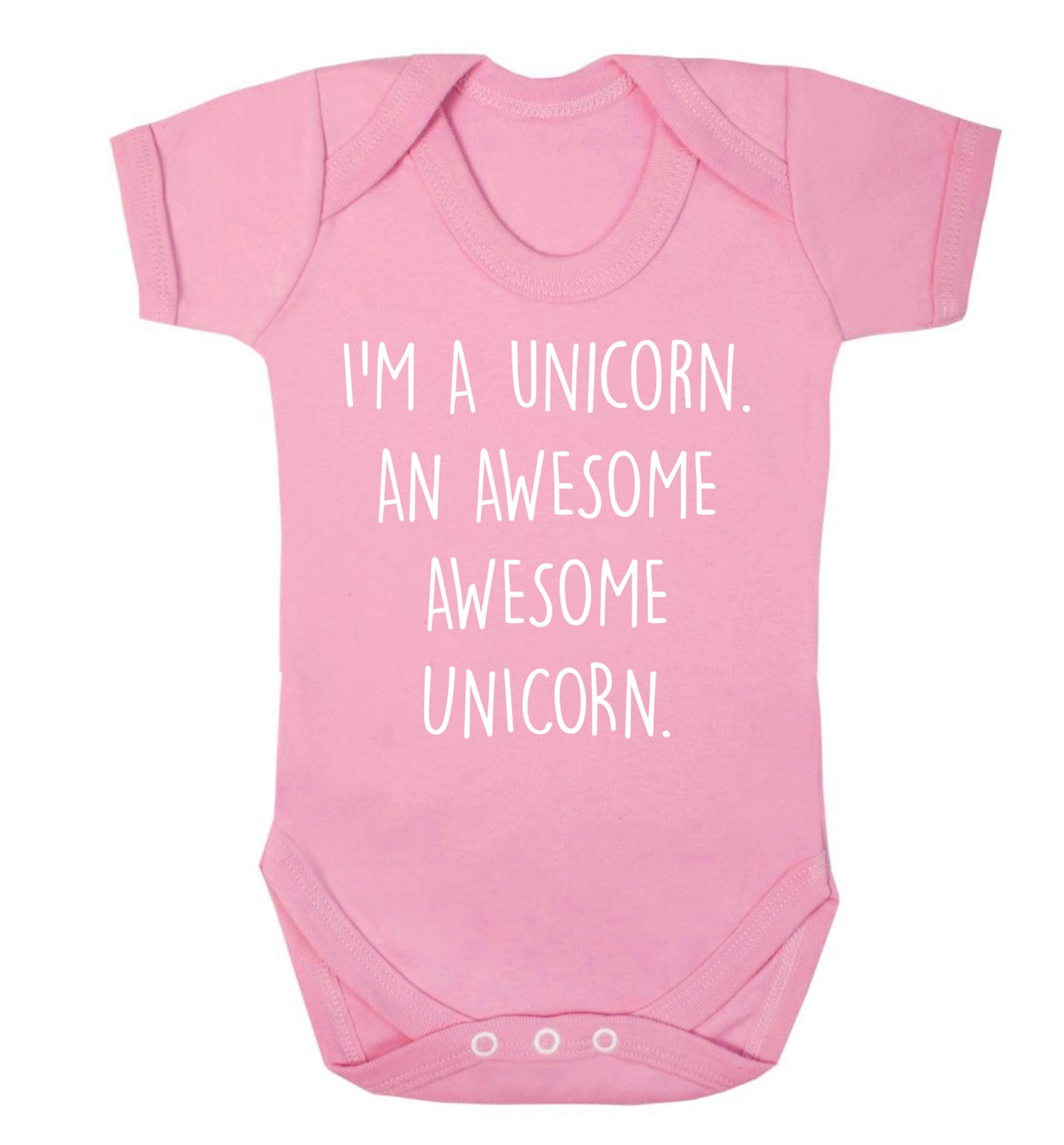 I am a unicorn an awesome awesome unicorn Baby Vest pale pink 18-24 months