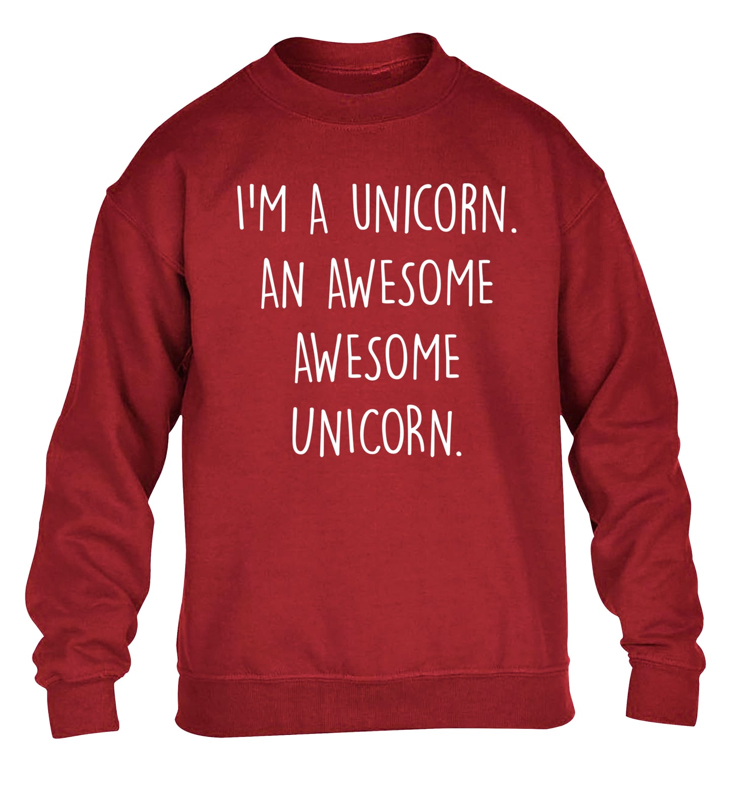 I am a unicorn an awesome awesome unicorn children's grey sweater 12-14 Years