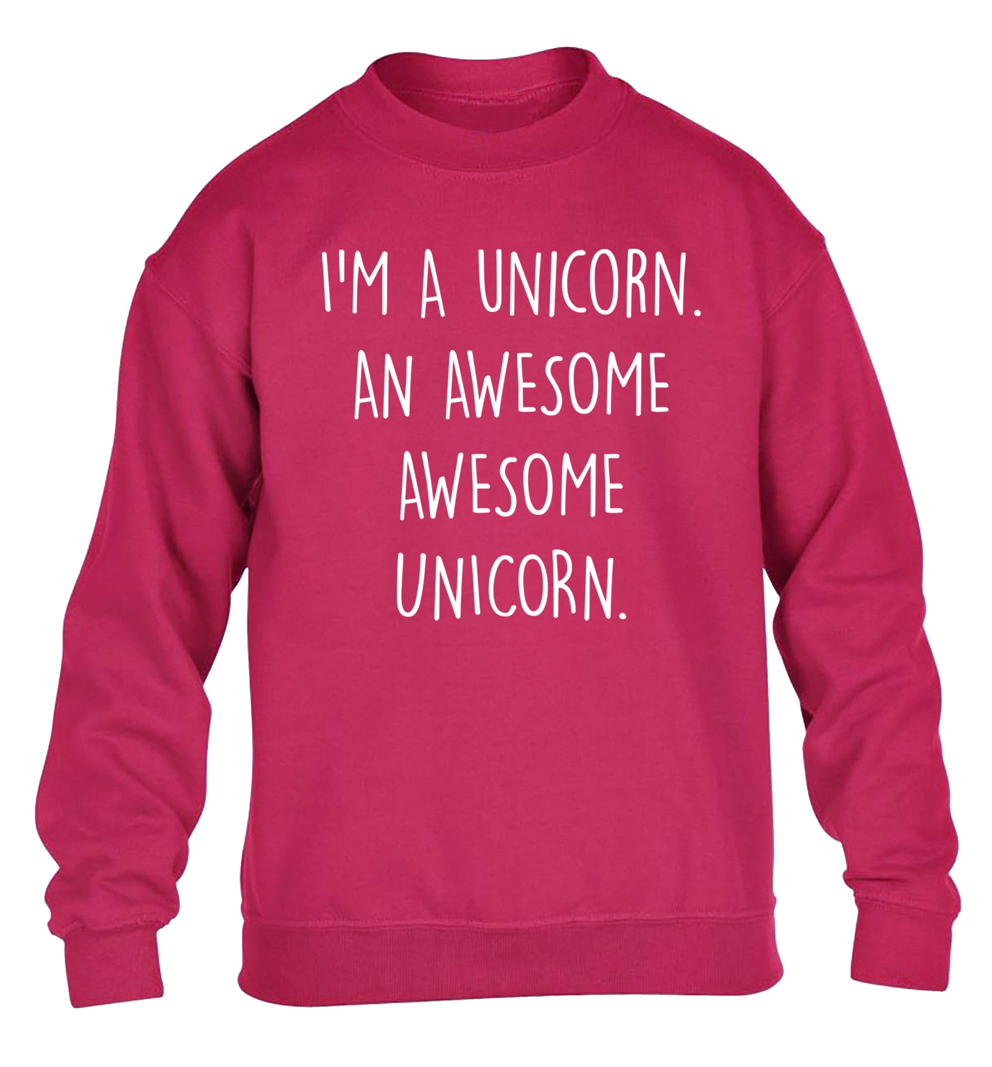 I am a unicorn an awesome awesome unicorn children's pink sweater 12-14 Years