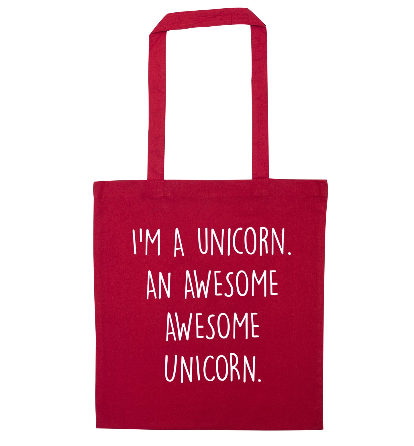 I am a unicorn an awesome awesome unicorn red tote bag
