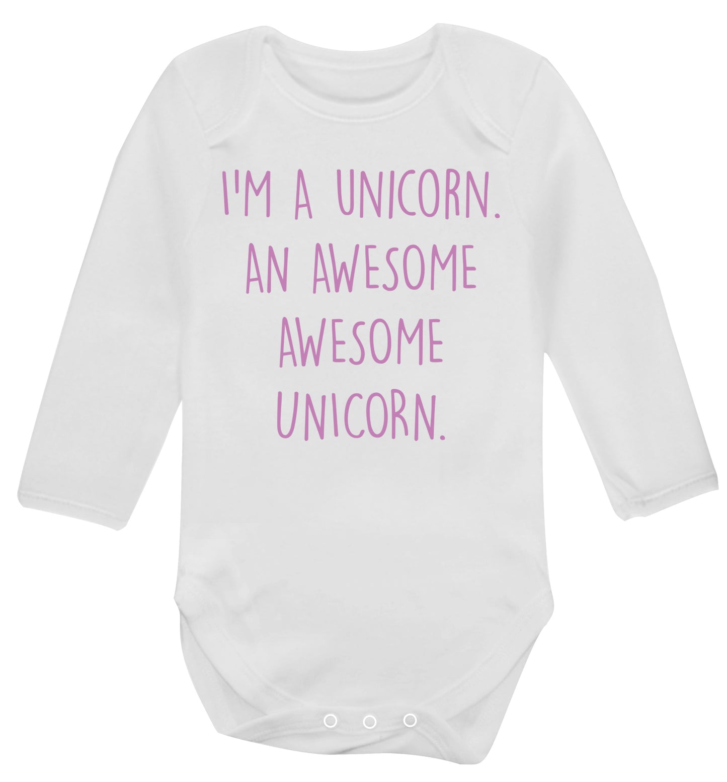 I am a unicorn an awesome awesome unicorn Baby Vest long sleeved white 6-12 months