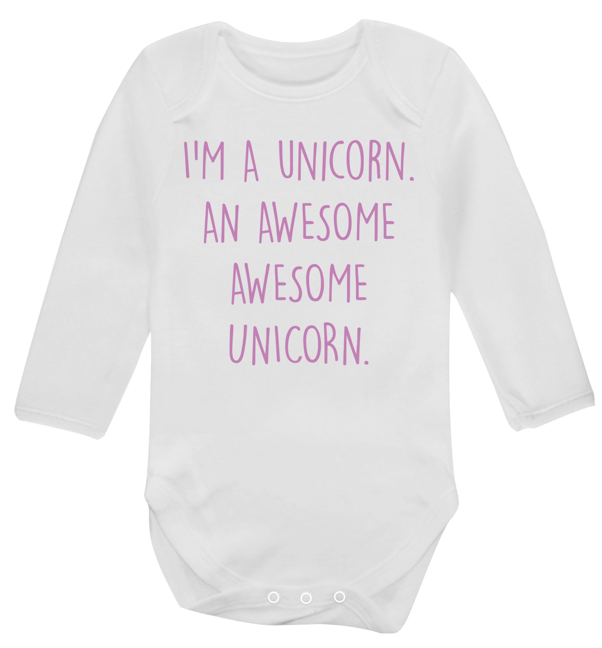 I am a unicorn an awesome awesome unicorn Baby Vest long sleeved white 6-12 months