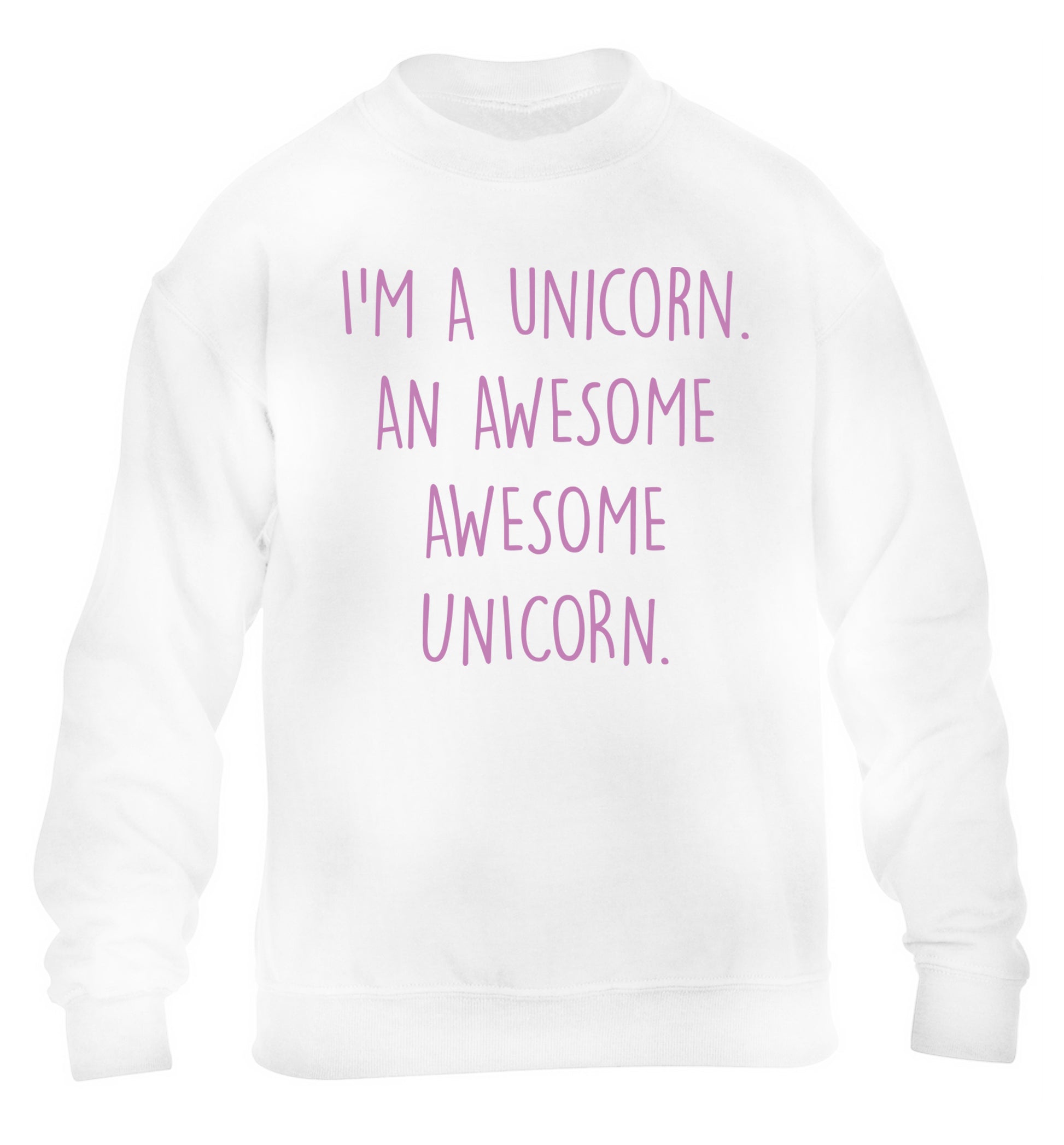 I am a unicorn an awesome awesome unicorn children's white sweater 12-14 Years