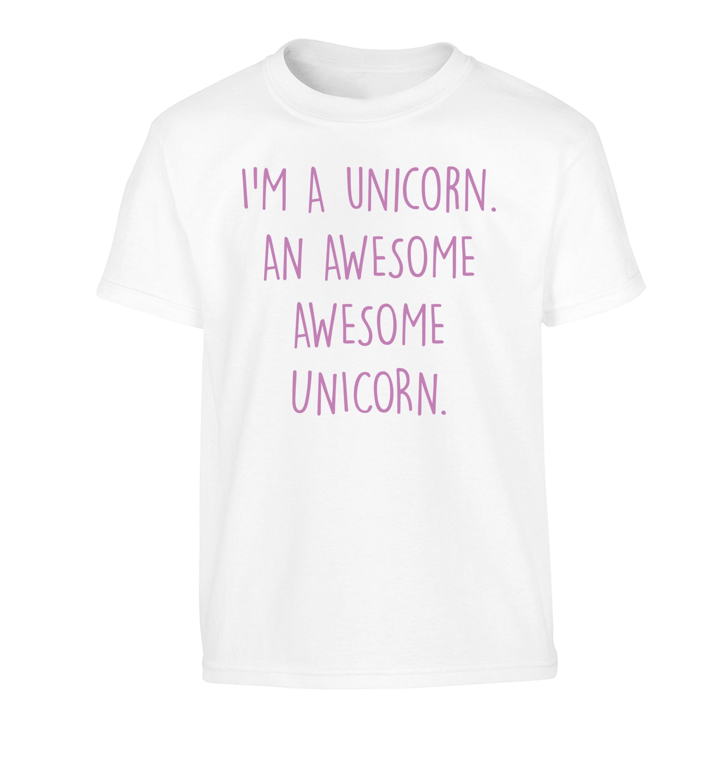 I am a unicorn an awesome awesome unicorn Children's white Tshirt 12-14 Years