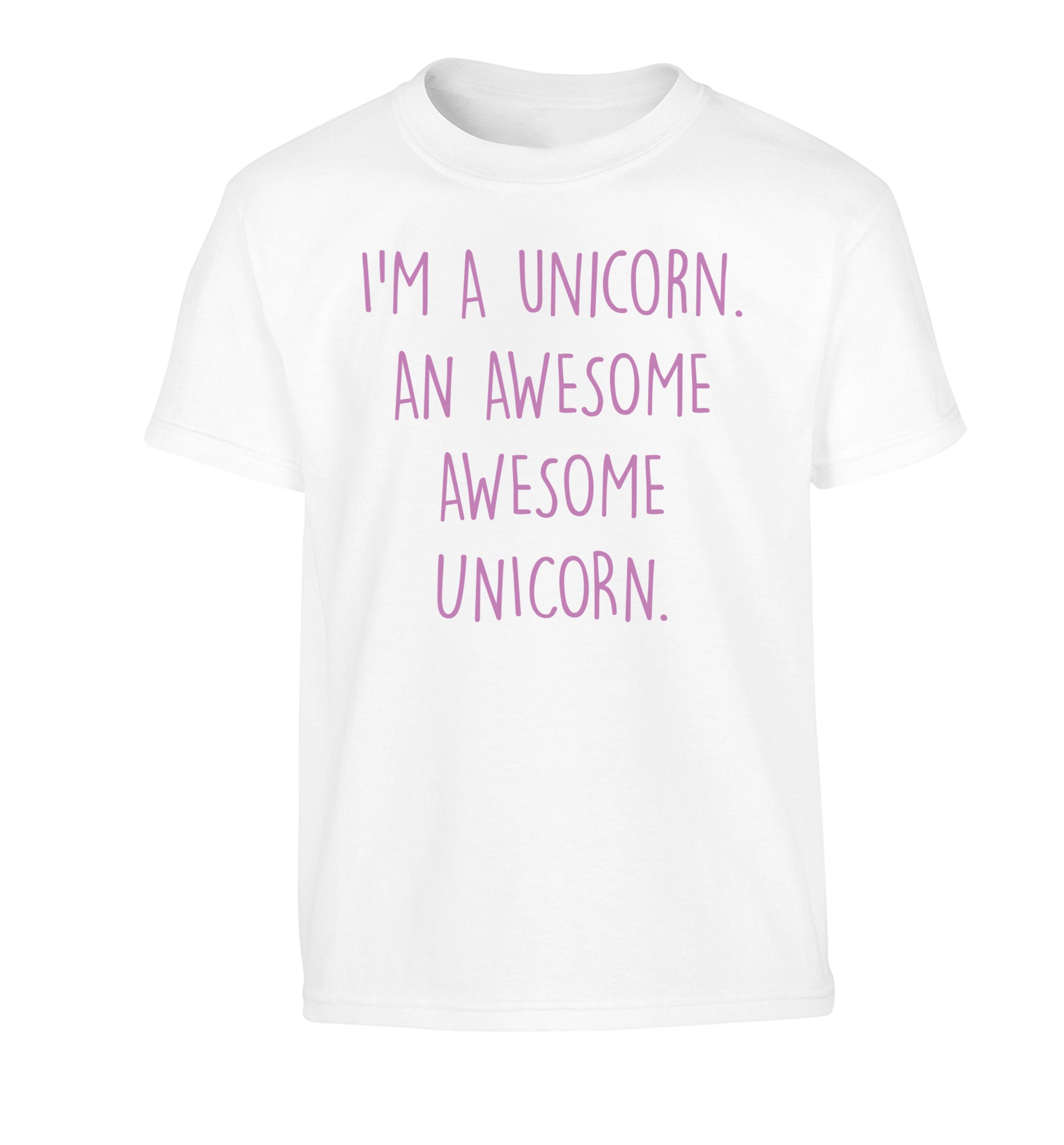 I am a unicorn an awesome awesome unicorn Children's white Tshirt 12-14 Years