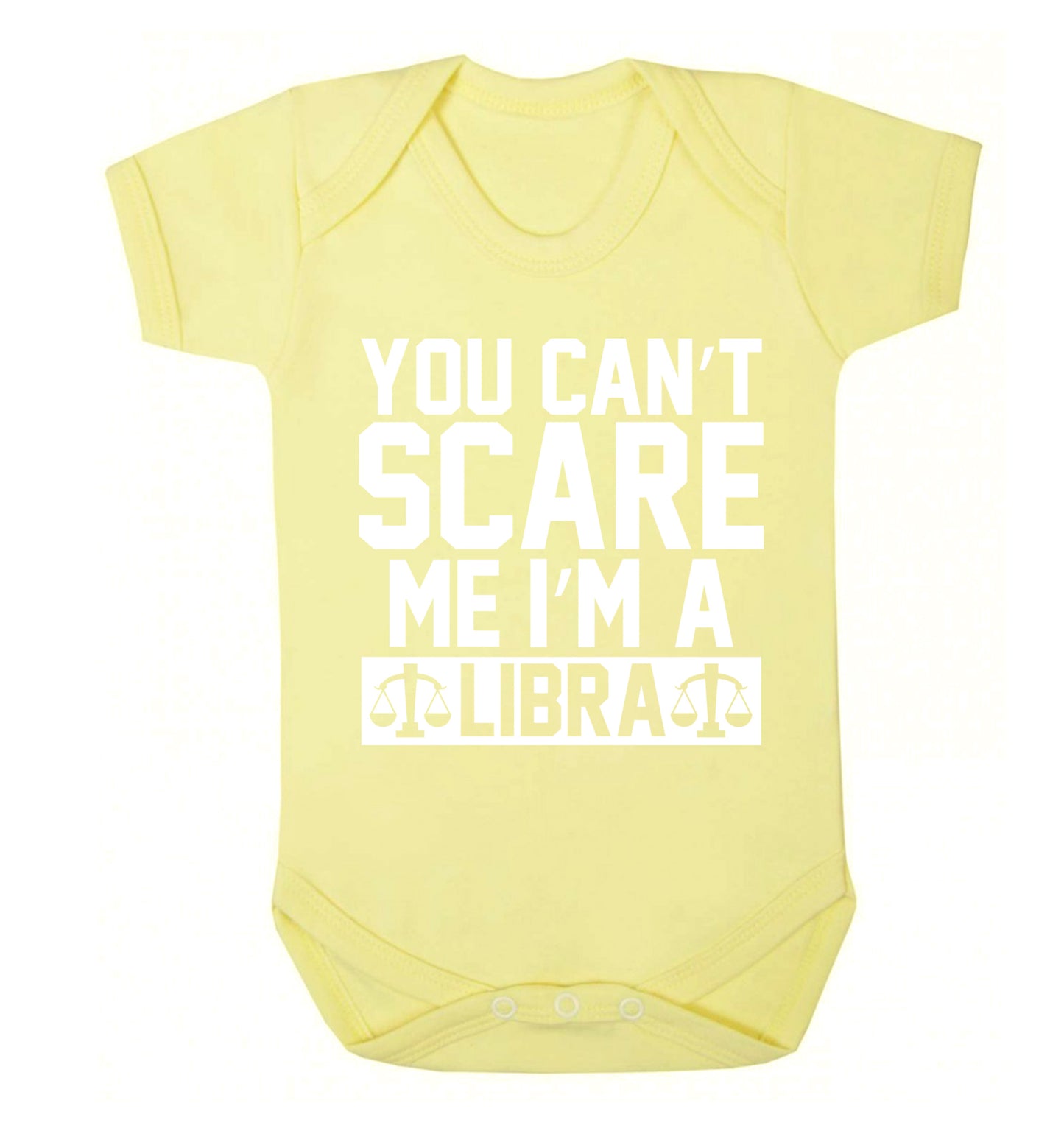 You can't scare me I'm a libra Baby Vest pale yellow 18-24 months