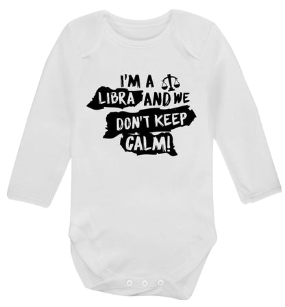 I'm a libra and we don't keep calm Baby Vest long sleeved white 6-12 months