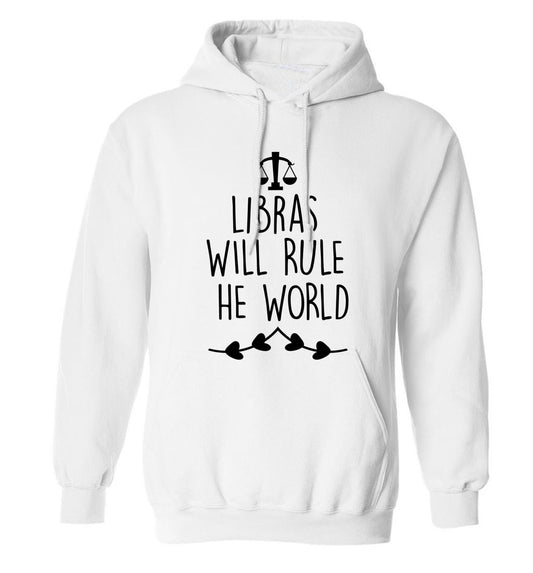 Libras will rule the world adults unisex white hoodie 2XL
