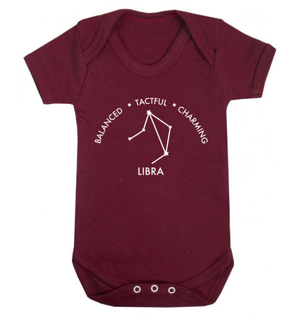 Libra: Balanced, Tactful, Charming Baby Vest maroon 18-24 months
