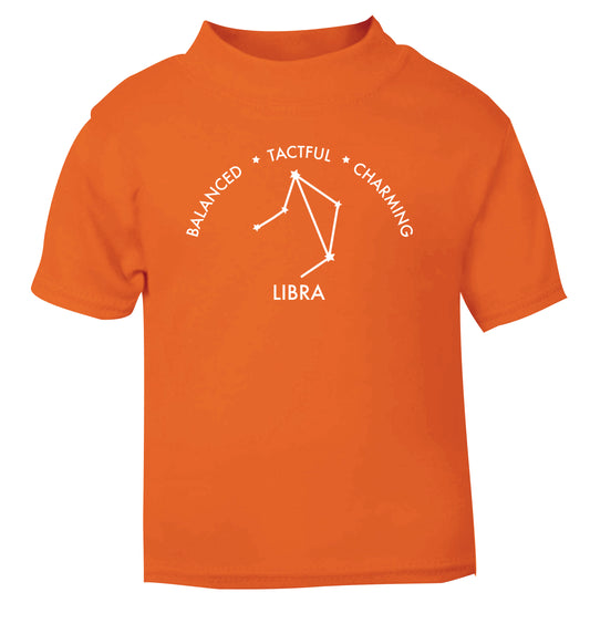 Libra: Balanced, Tactful, Charming orange Baby Toddler Tshirt 2 Years