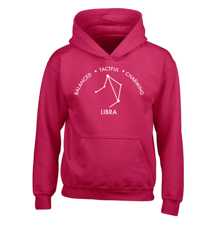 Libra: Balanced, Tactful, Charming children's pink hoodie 12-13 Years