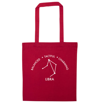 Libra: Balanced, Tactful, Charming red tote bag