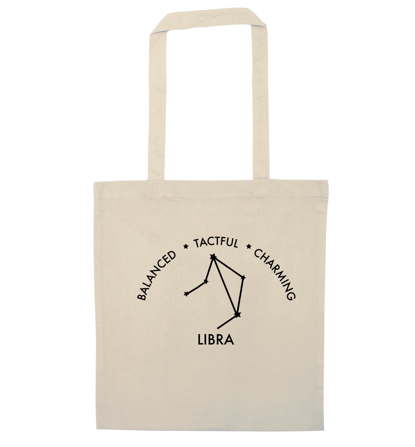 Libra: Balanced, Tactful, Charming natural tote bag