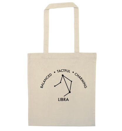 Libra: Balanced, Tactful, Charming natural tote bag