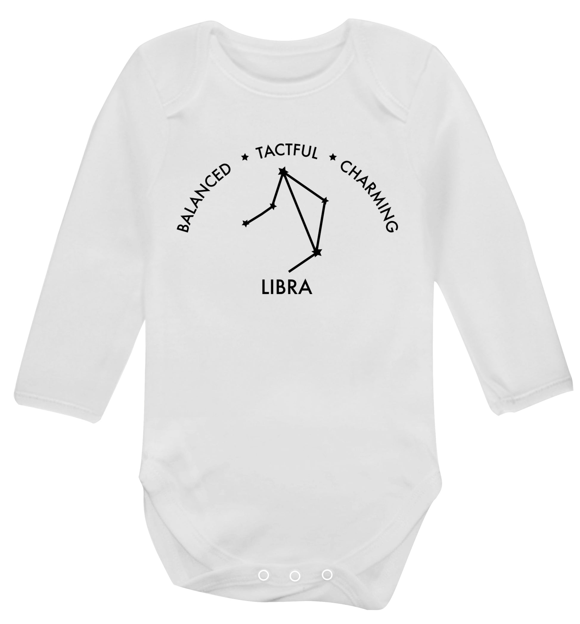 Libra: Balanced, Tactful, Charming Baby Vest long sleeved white 6-12 months
