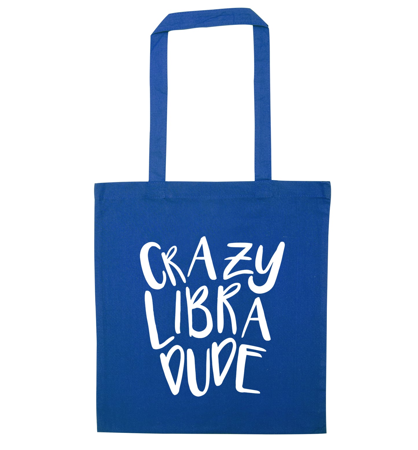 Crazy libra dude blue tote bag