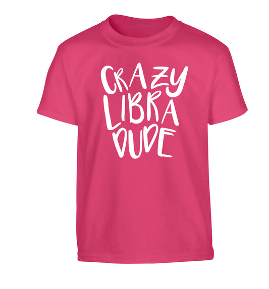 Crazy libra dude Children's pink Tshirt 12-13 Years