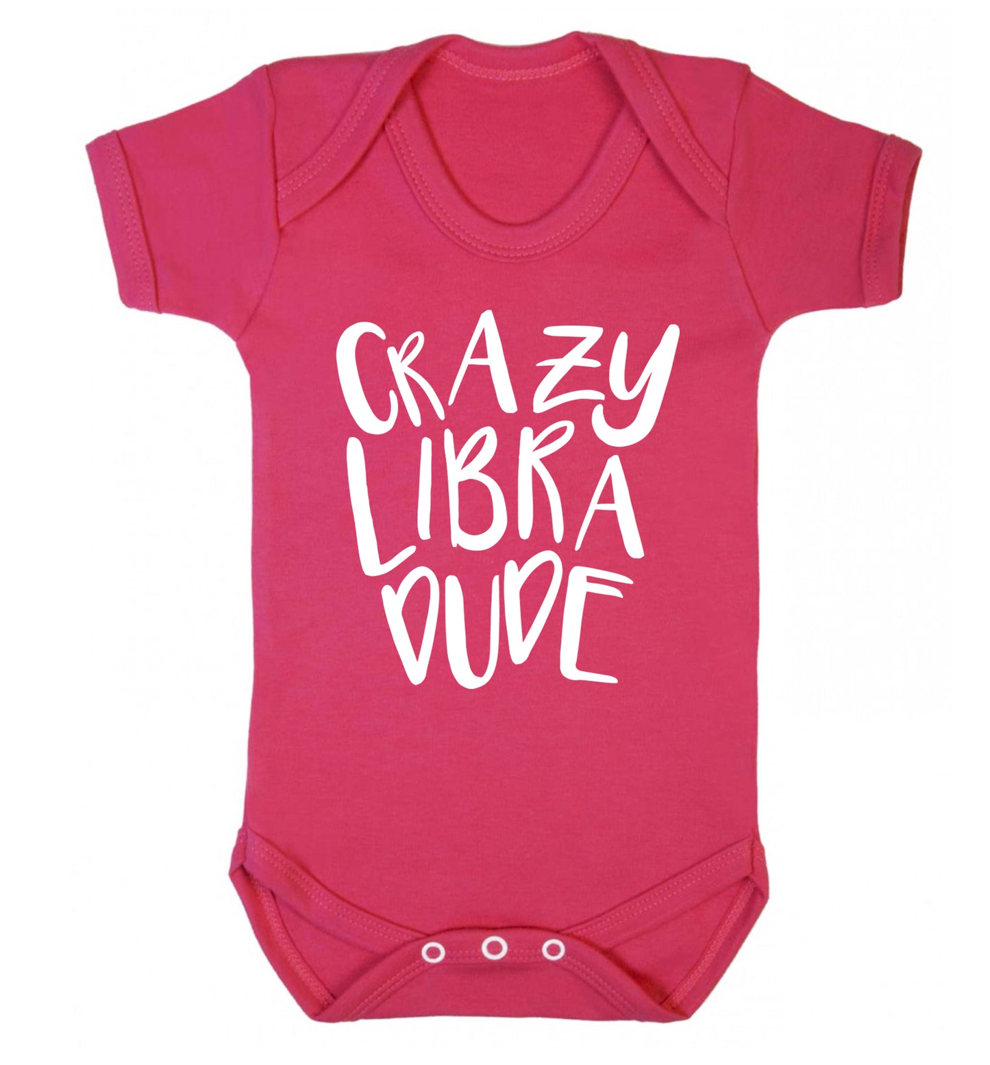 Crazy libra dude Baby Vest dark pink 18-24 months