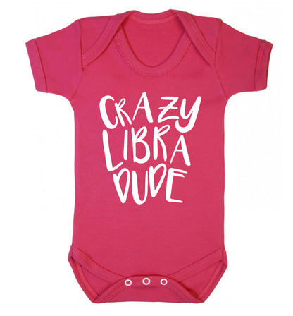 Crazy libra dude Baby Vest dark pink 18-24 months