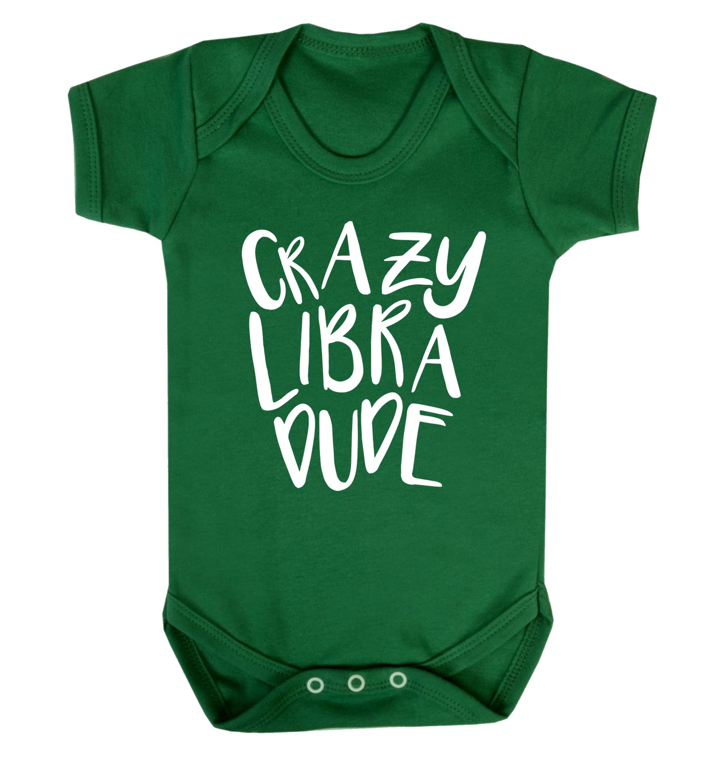 Crazy libra dude Baby Vest green 18-24 months