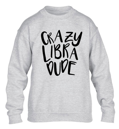 Crazy libra dude children's grey sweater 12-13 Years
