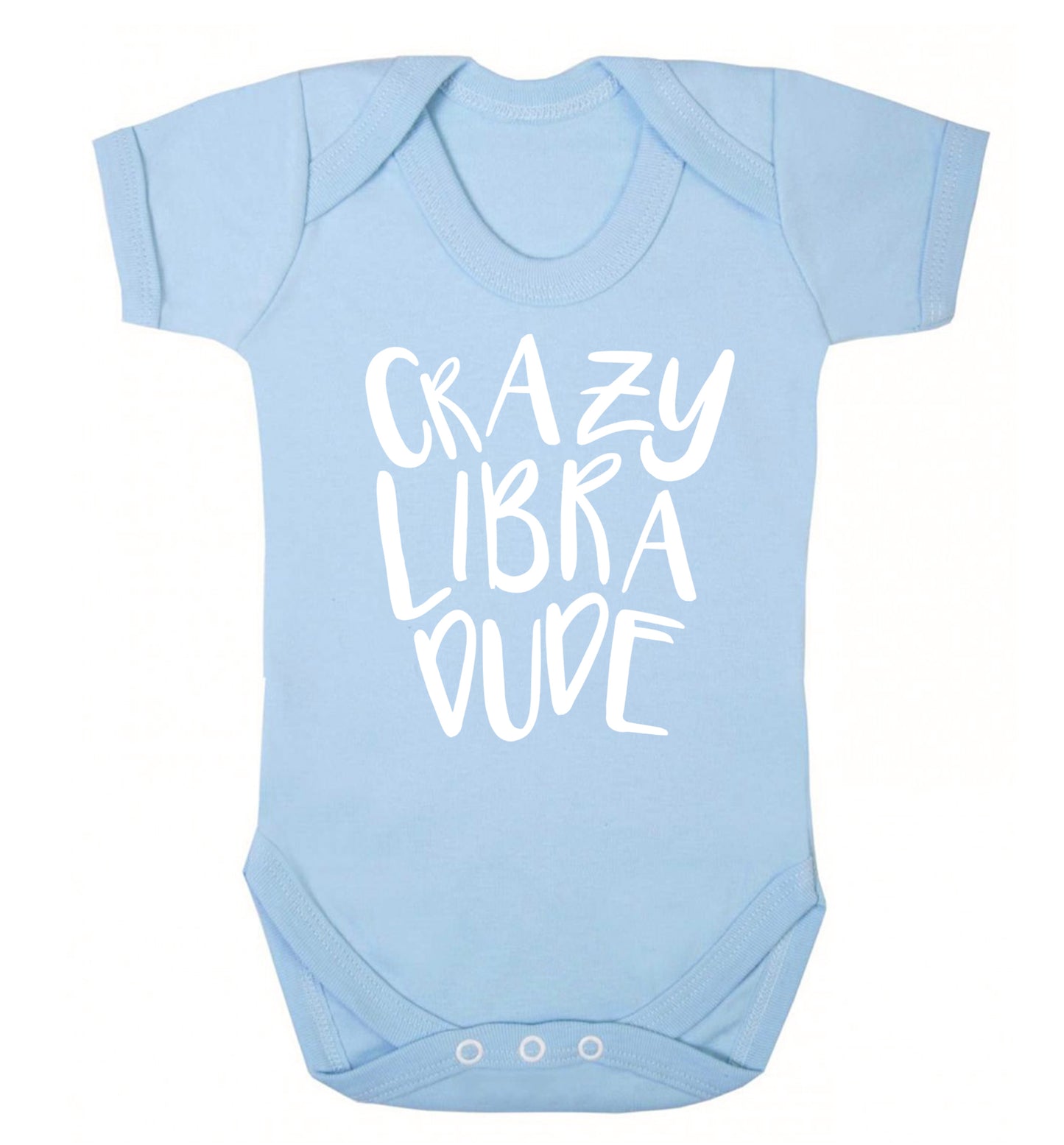 Crazy libra dude Baby Vest pale blue 18-24 months