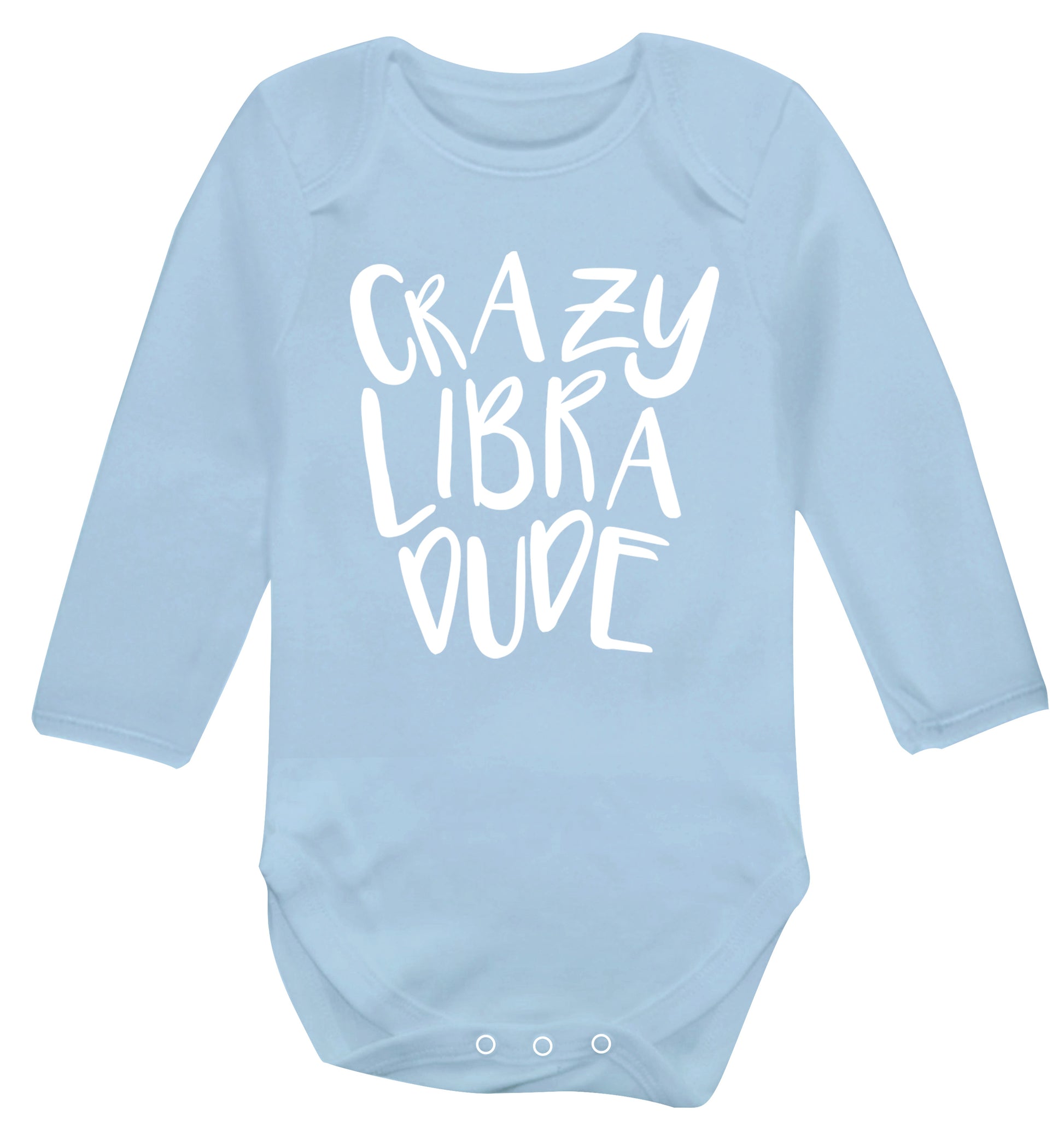 Crazy libra dude Baby Vest long sleeved pale blue 6-12 months