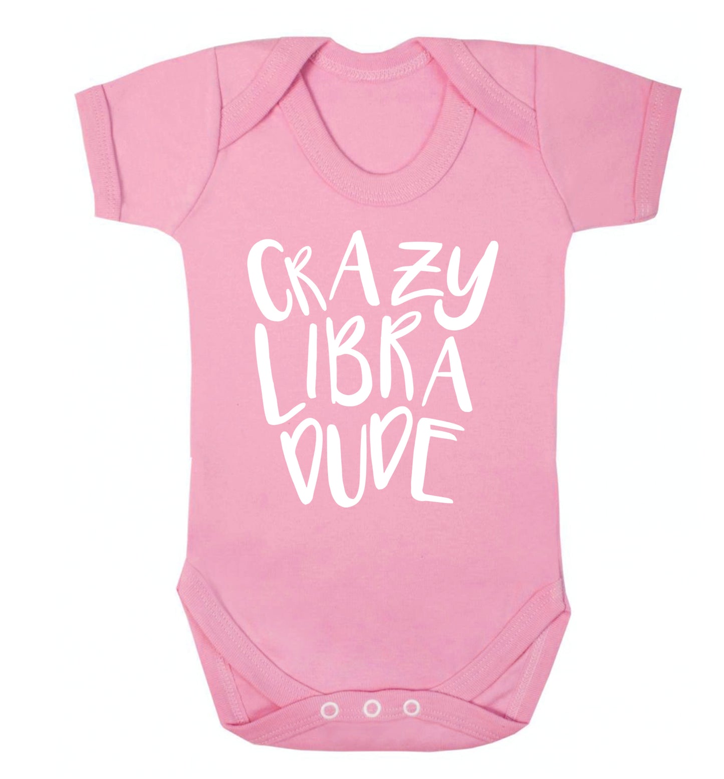 Crazy libra dude Baby Vest pale pink 18-24 months
