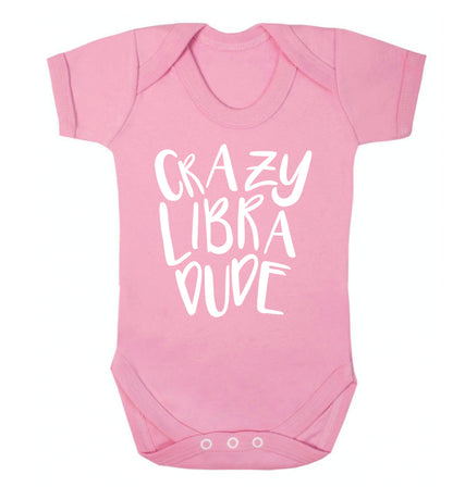 Crazy libra dude Baby Vest pale pink 18-24 months