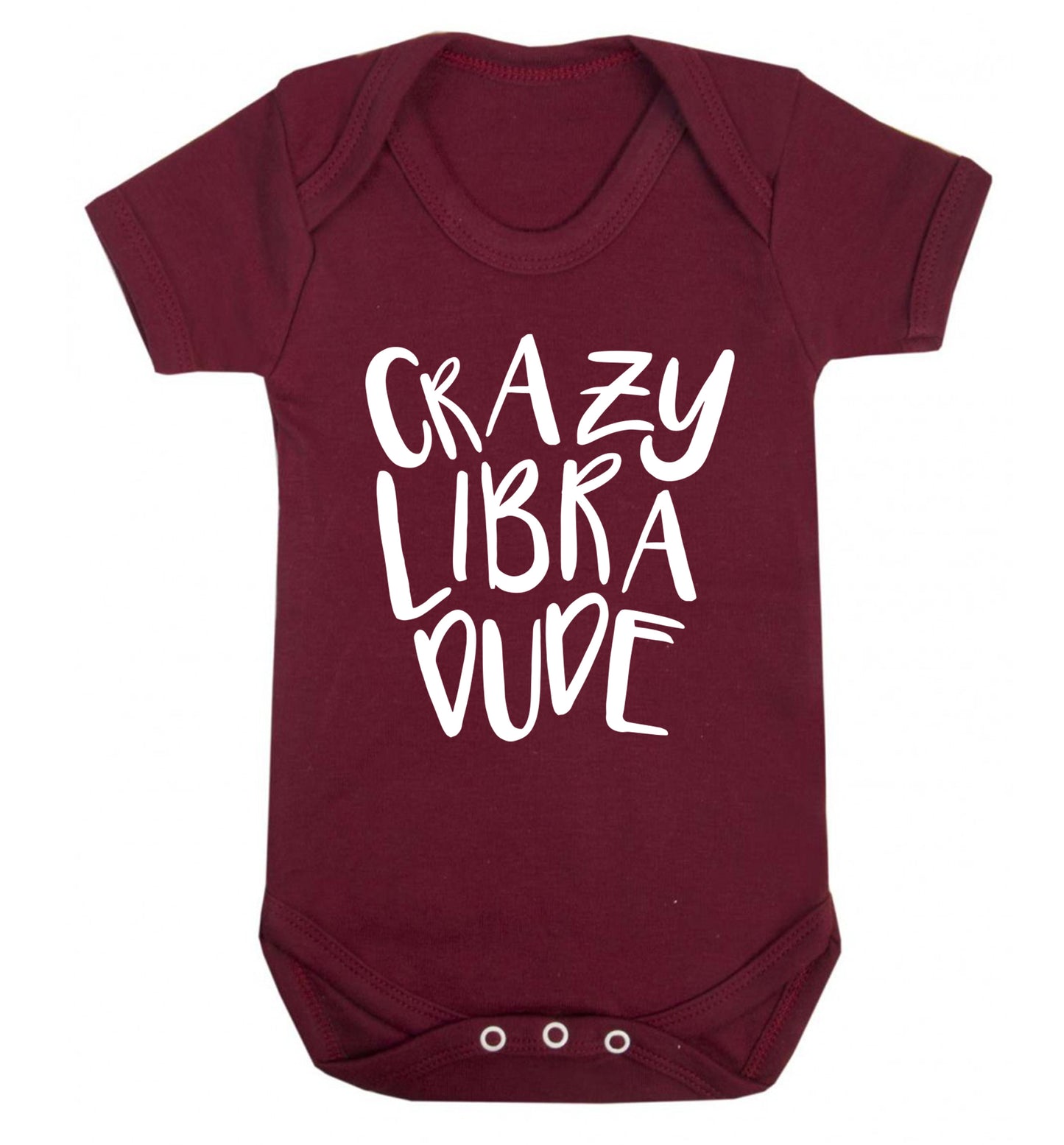 Crazy libra dude Baby Vest maroon 18-24 months