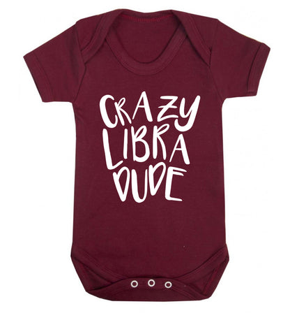 Crazy libra dude Baby Vest maroon 18-24 months