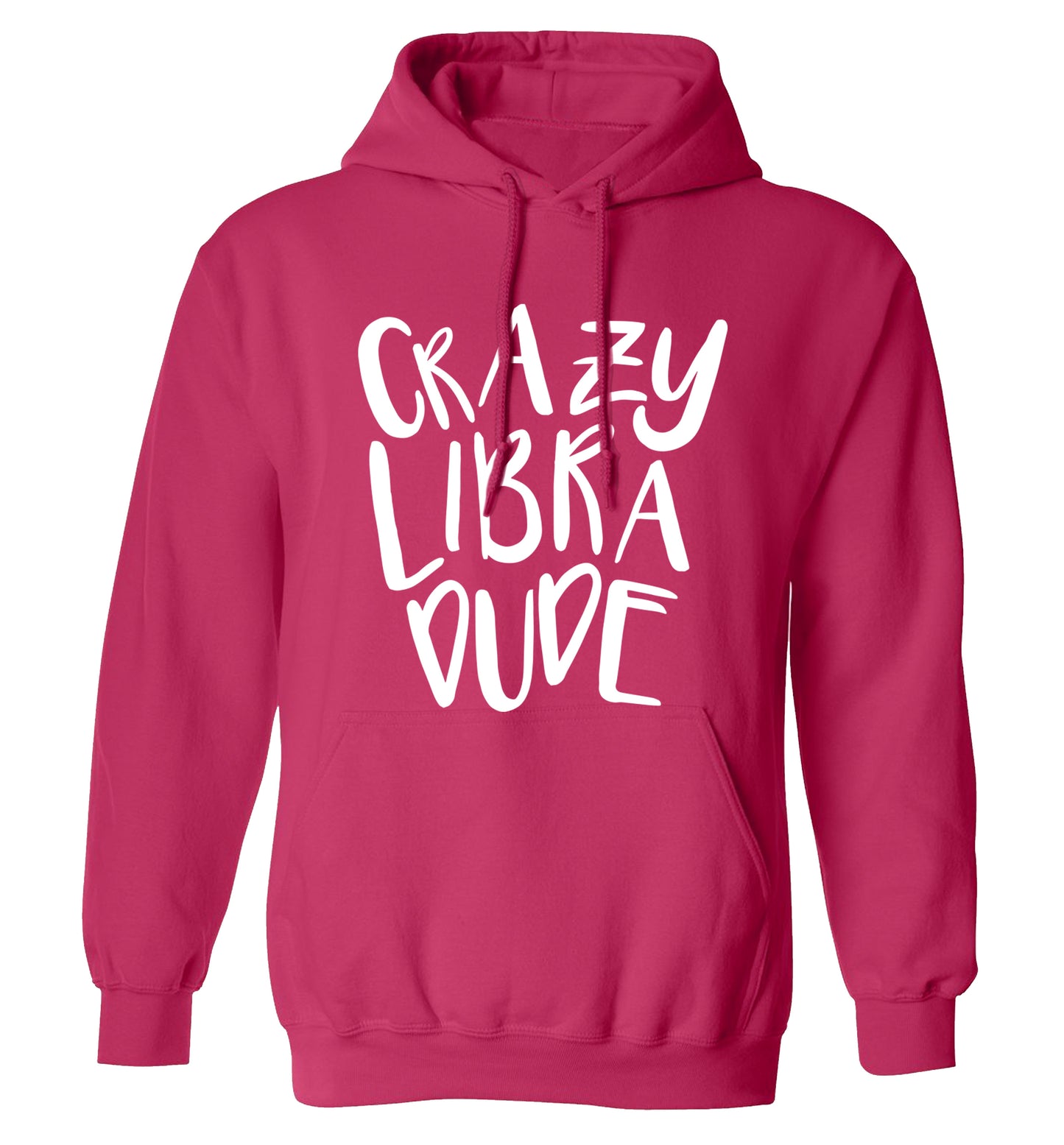 Crazy libra dude adults unisex pink hoodie 2XL